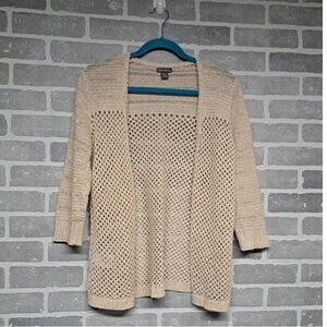 Elegant Beige Open-Knit Cardigan